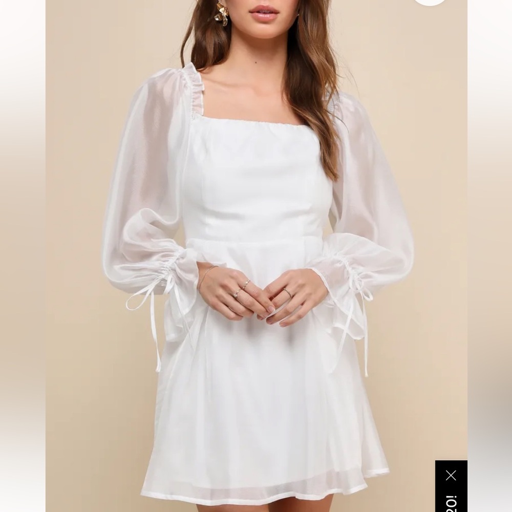 NWT White Chiffon Lulus Mini Dress